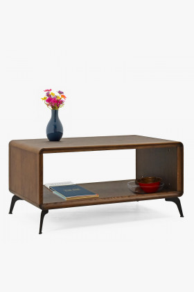 Konferenčný stolík farba orech na nožičkách